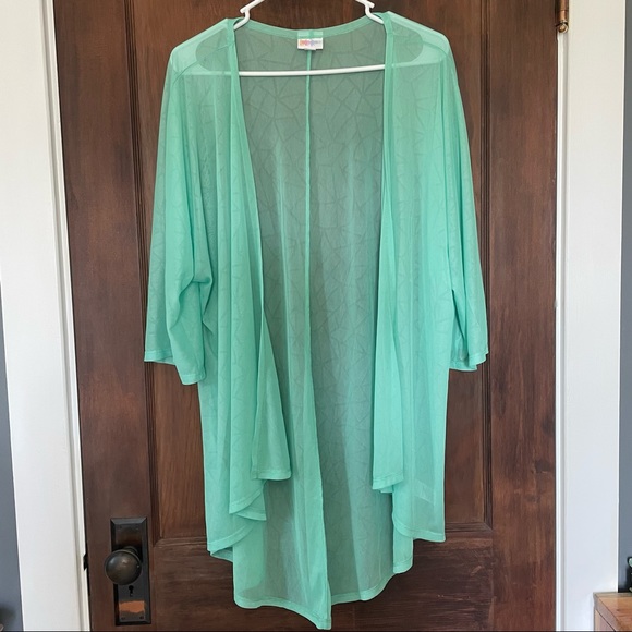 LuLaRoe Tops - LuLaRoe Women’s Lindsay Sheer Mint Kimono, Medium